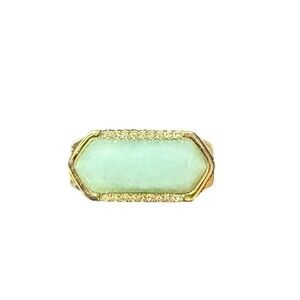 Stella & Dot KEEP Collective Green Quartz Gold Pave Slider Charm No Box Retired